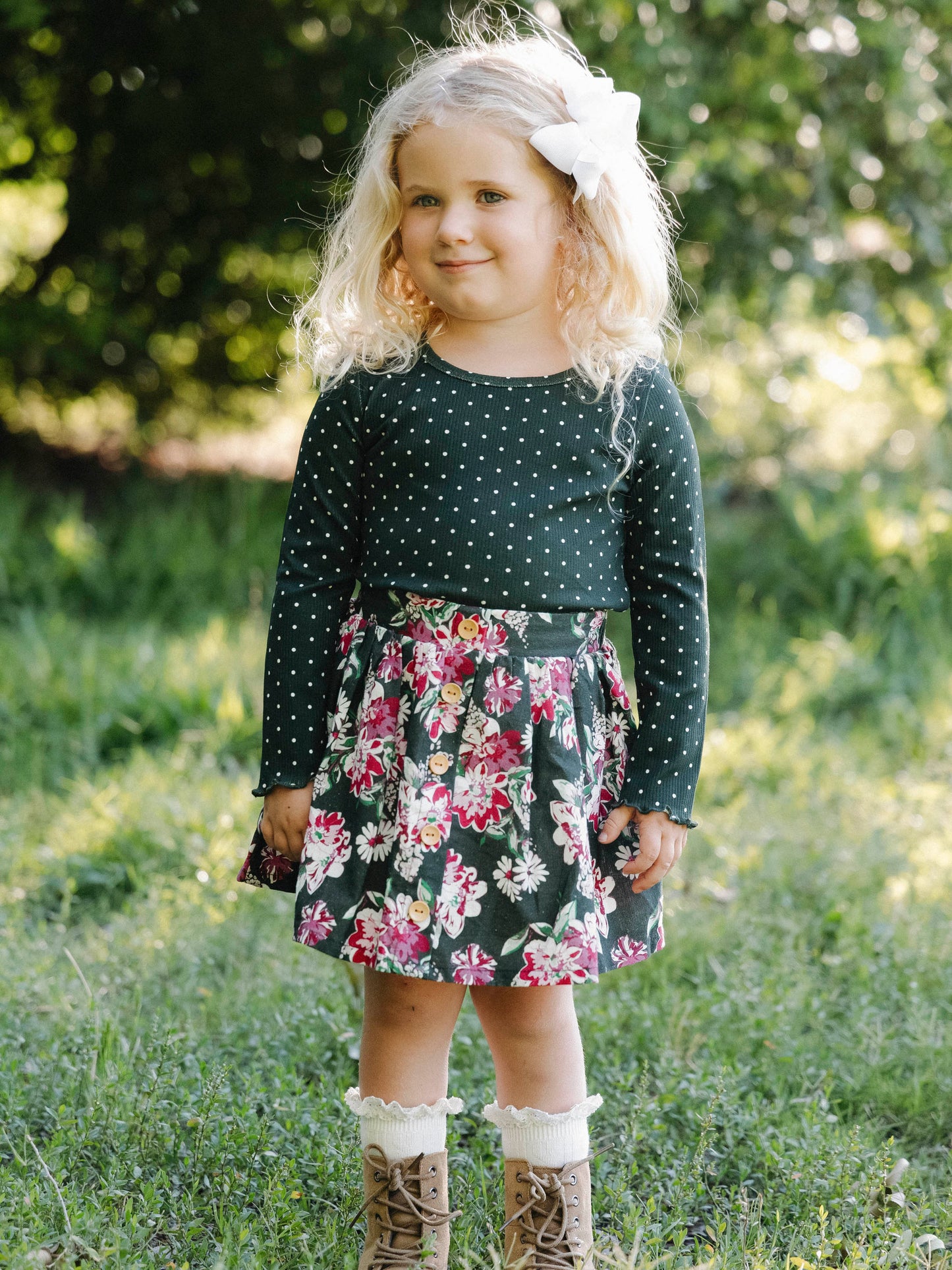 Frilled Sleeve Shirt - Thankful Dotty