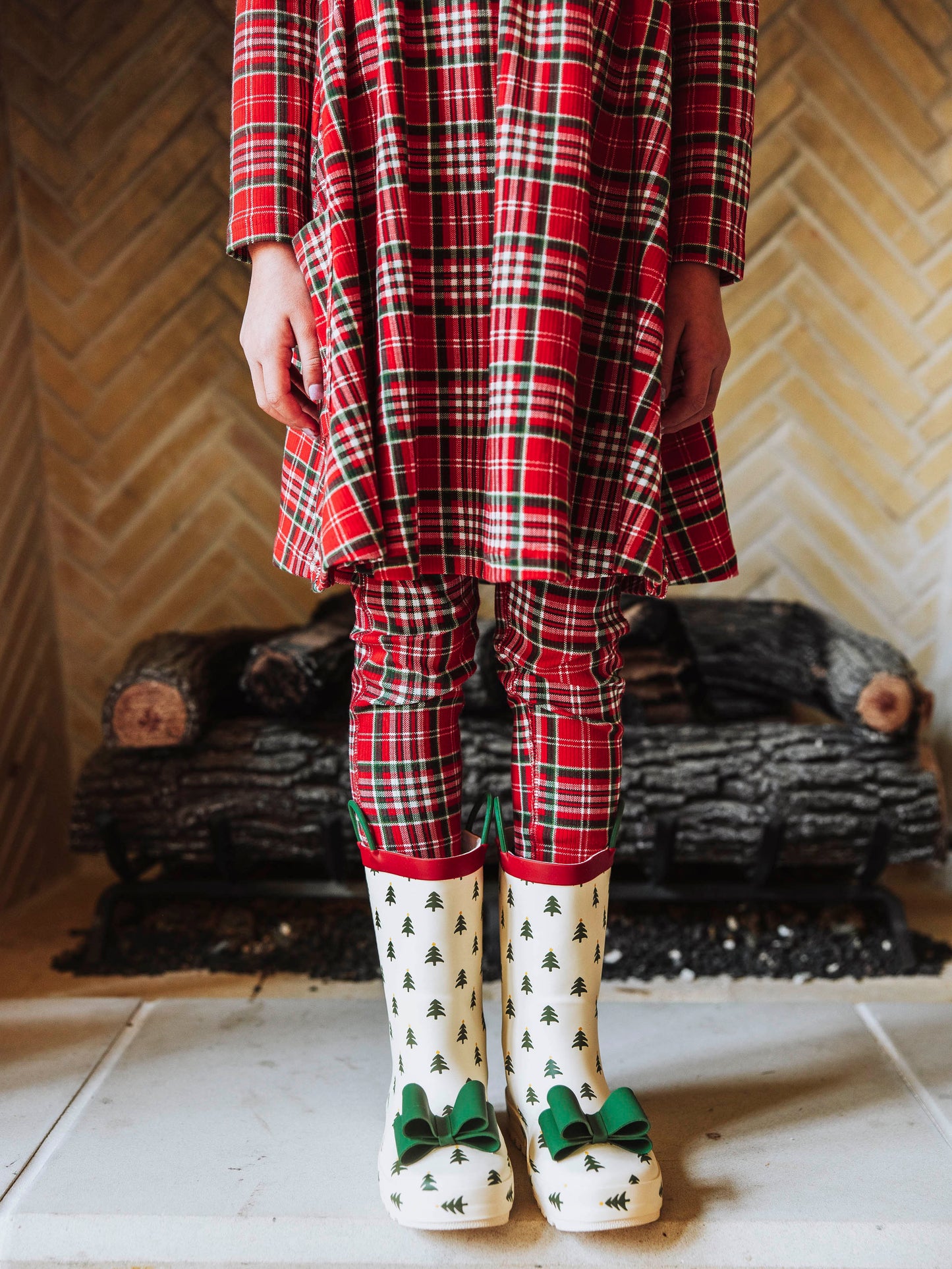 Cheery Rain Boots - Fir Trees