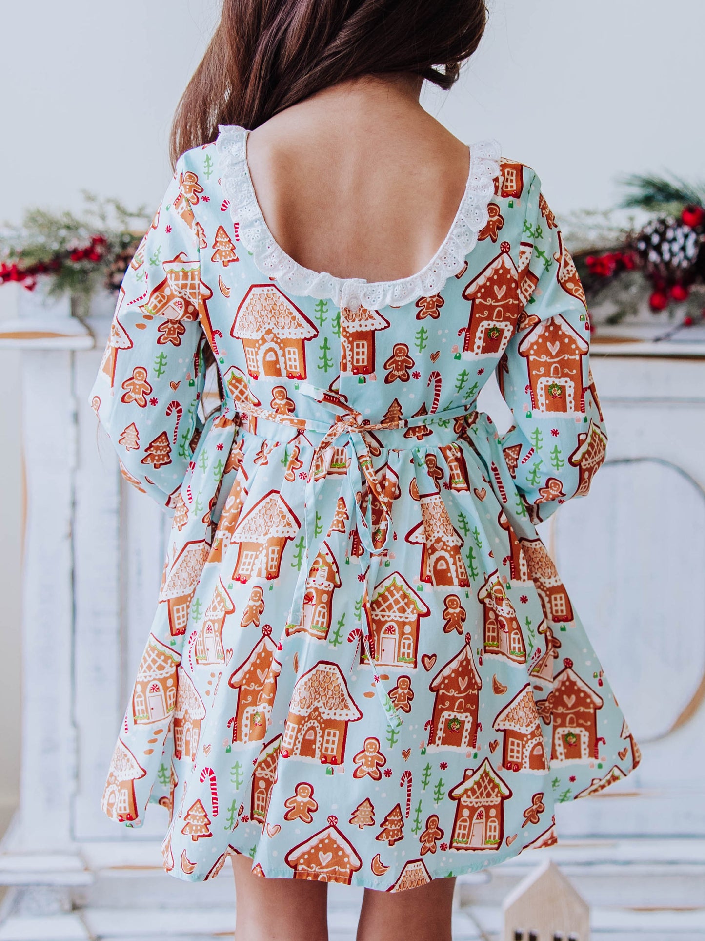 Ruffled Pocket Tunic Set - Gingerbread Town