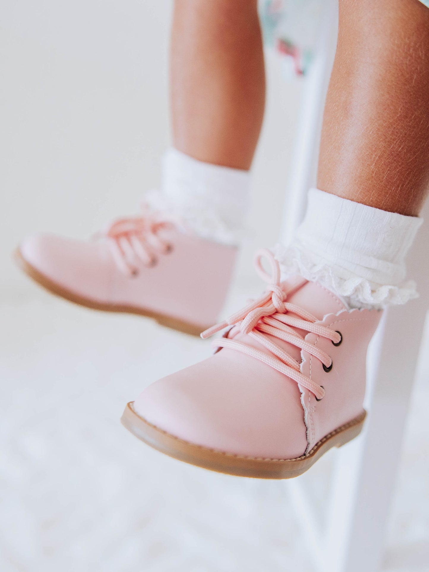 Scallop Ankle Boot - Pink