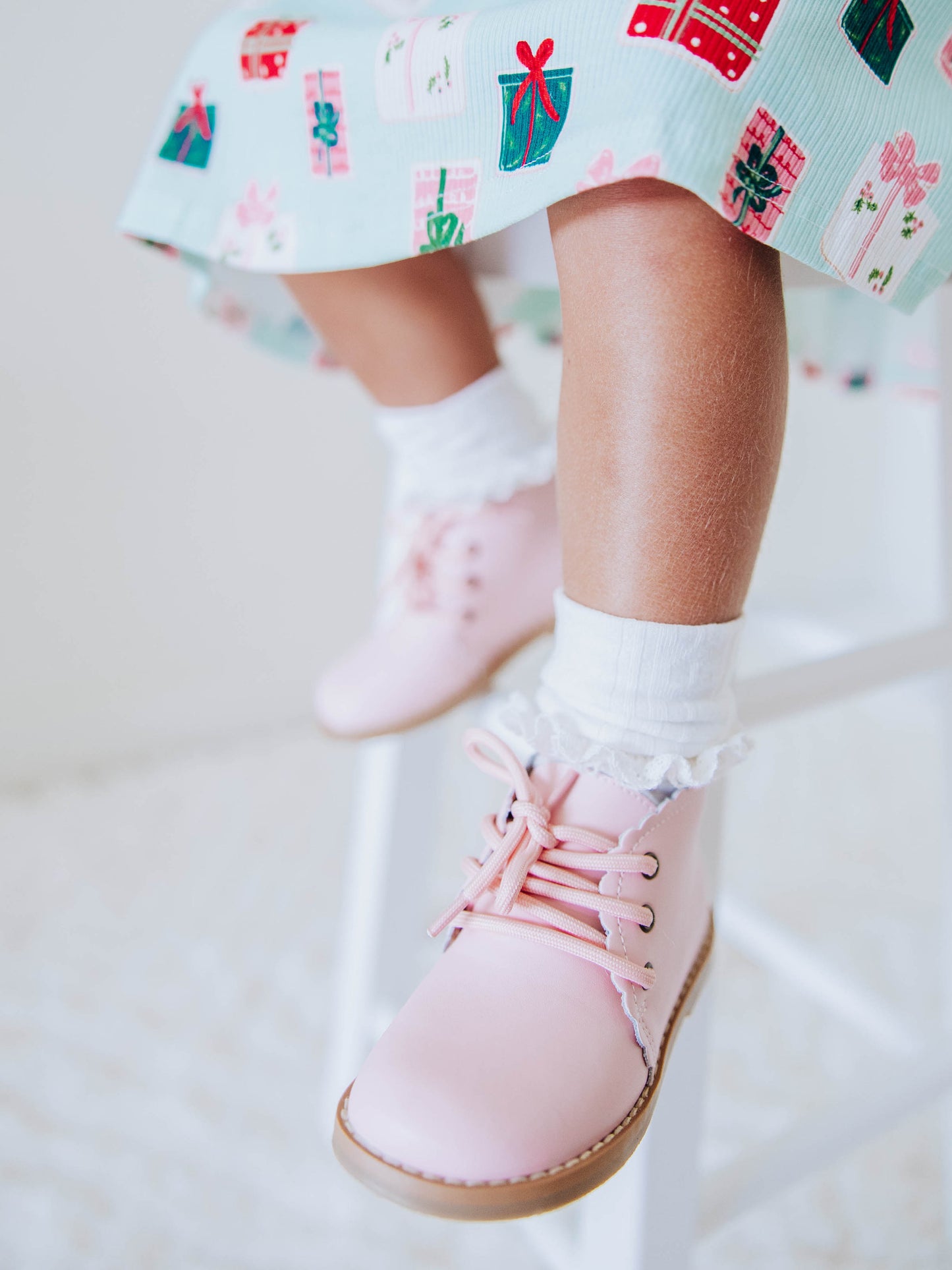 Scallop Ankle Boot - Pink