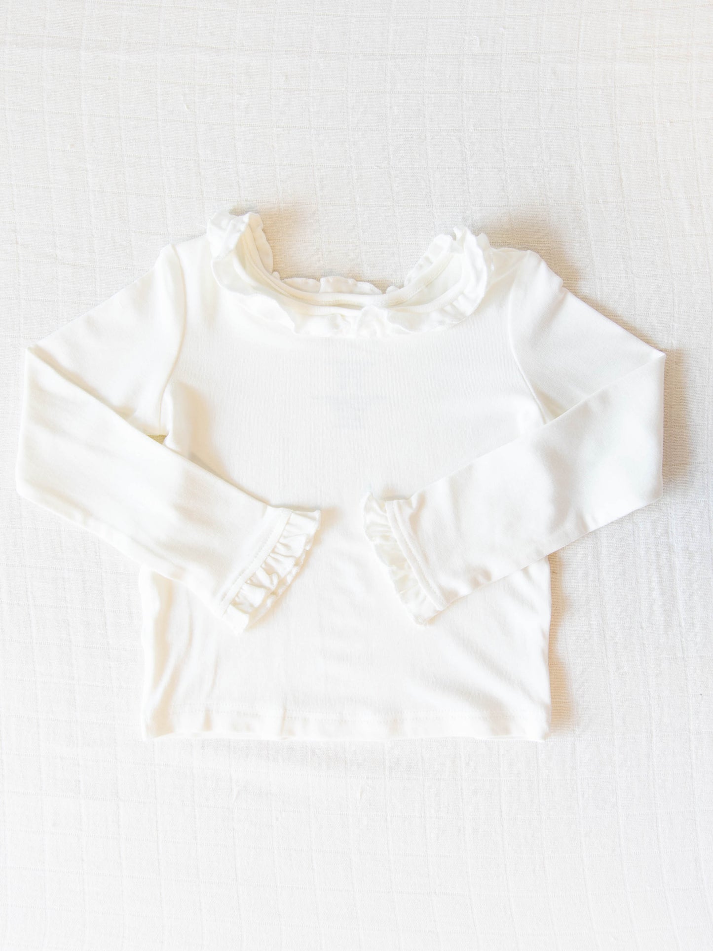 Ruffled Layering Top - Ivory (Flawed)