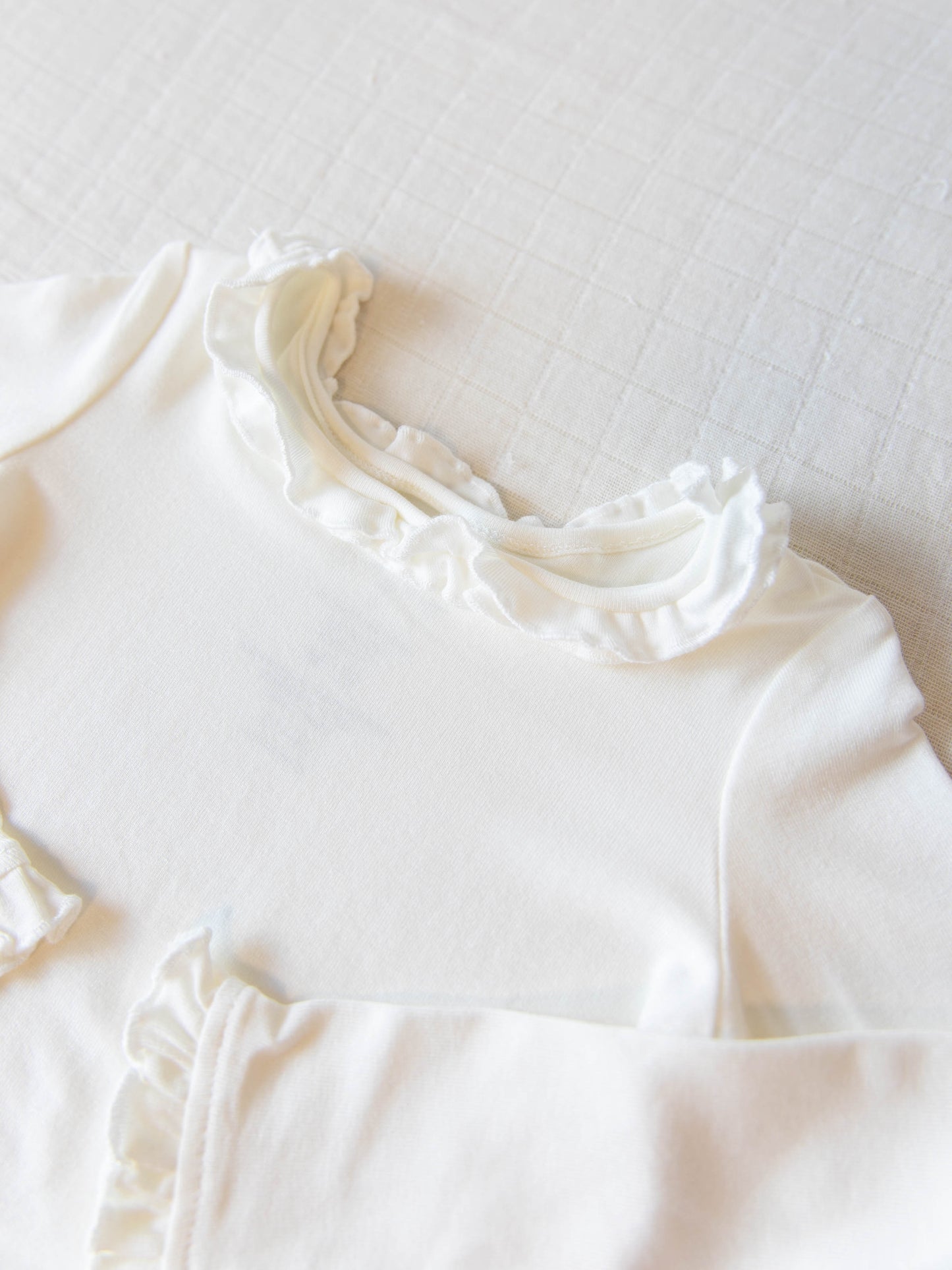 Ruffled Layering Top - Ivory (Flawed)