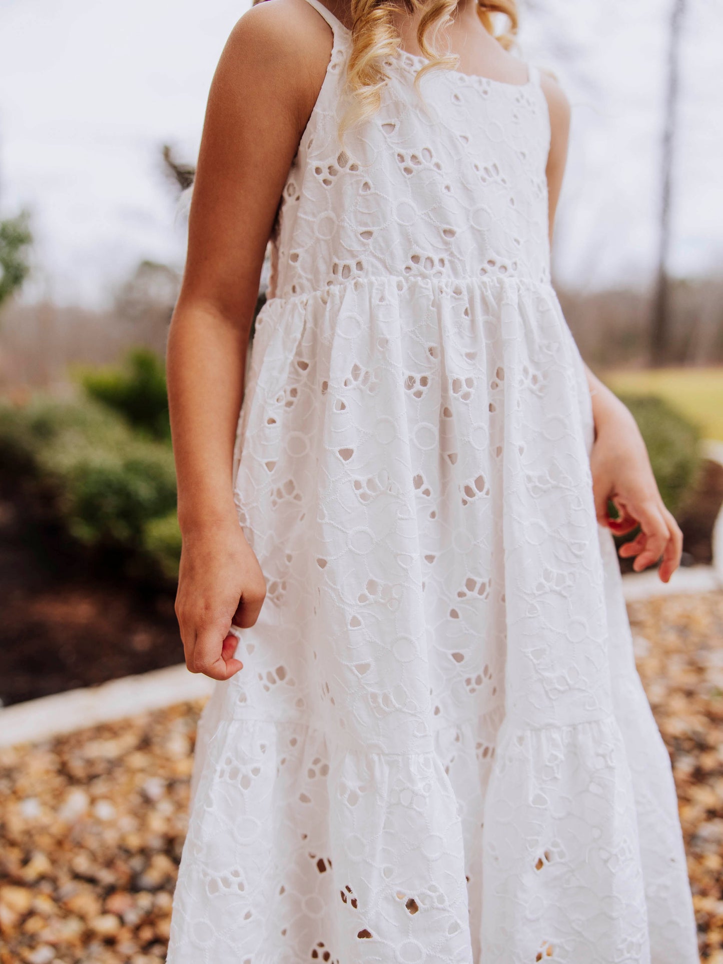 Smocked Sundress - White Eyelet Lace