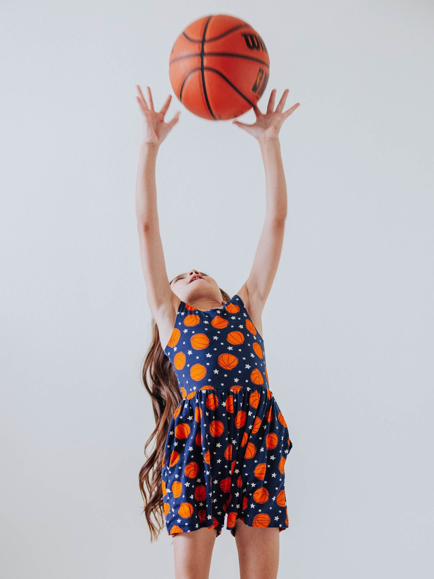 Short Leggy Romper - Basketball Allstars Navy