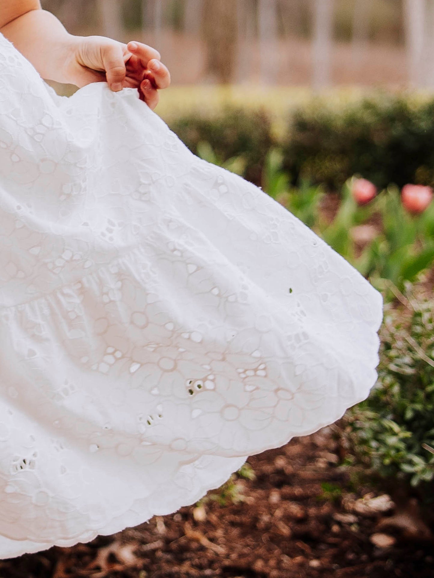 Smocked Sundress - White Eyelet Lace