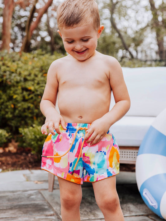 Boy's Swim Trunks - Rainbow Splash