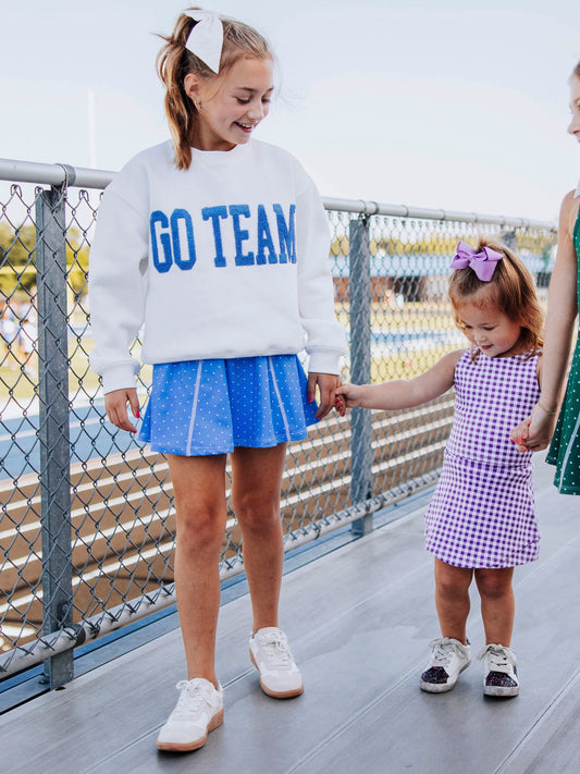 Warm Knit Sweatshirt - Go Team Blue