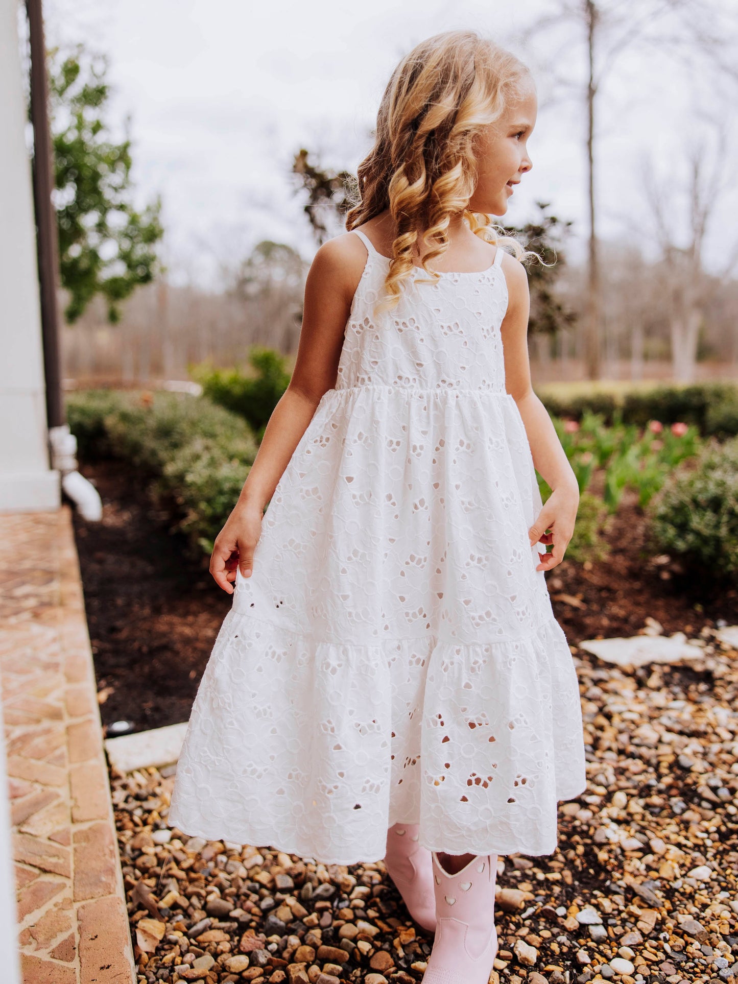 Smocked Sundress - White Eyelet Lace