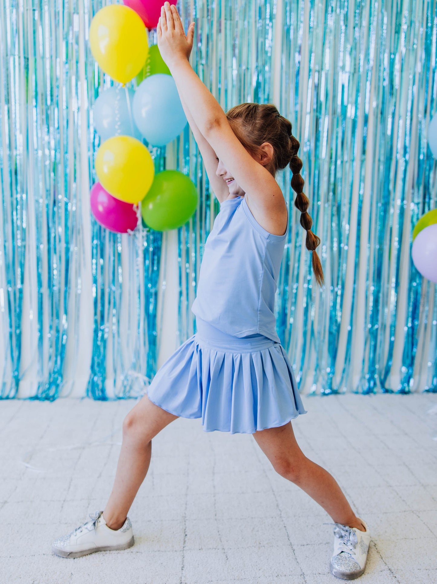 Pleated Tennis Skort - Blue Opal