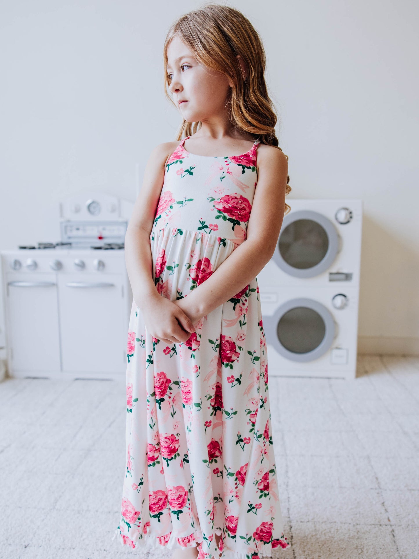 Maxi Play Dress - Pink Rose Bouquet