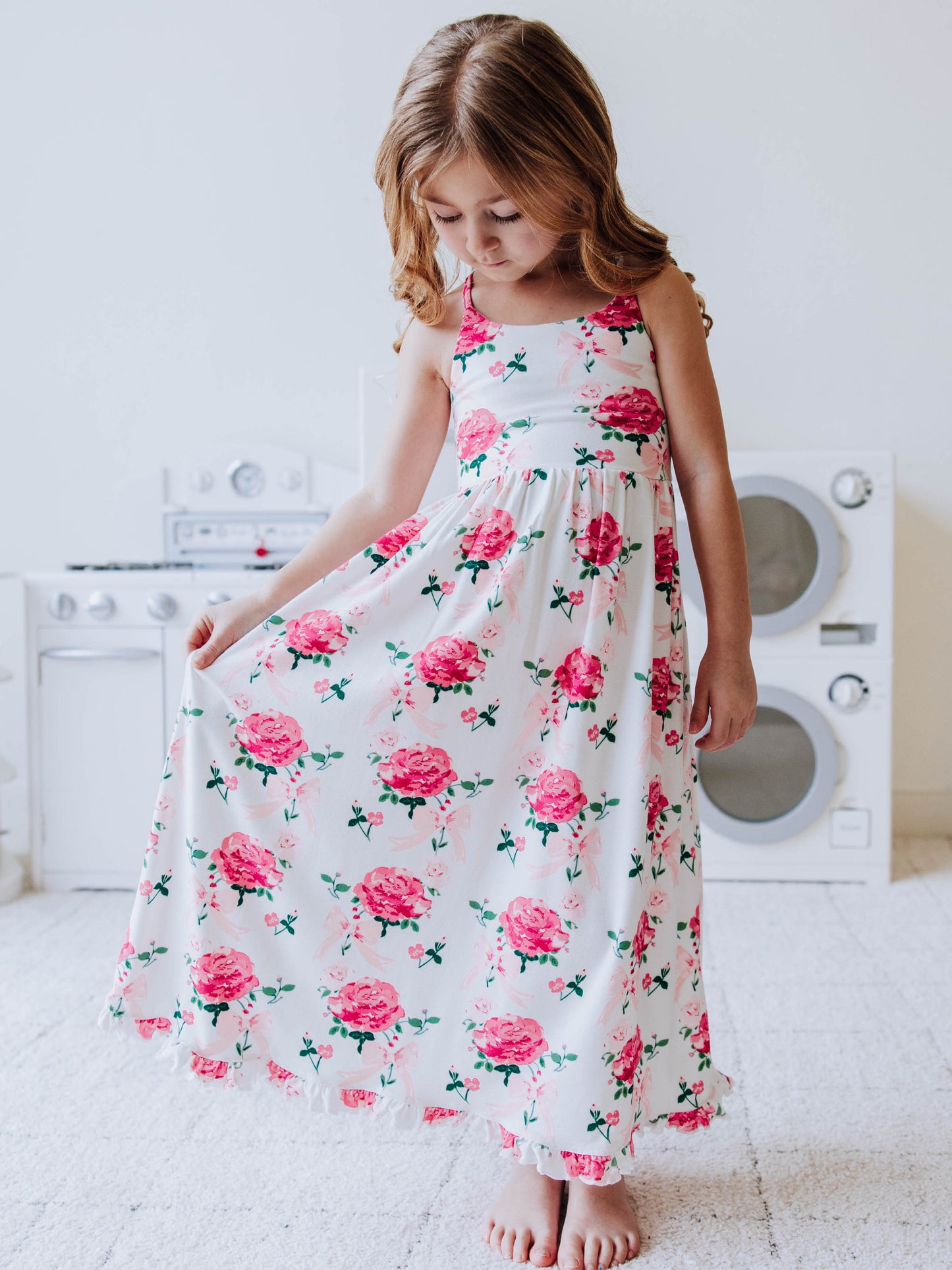Maxi Play Dress - Pink Rose Bouquet