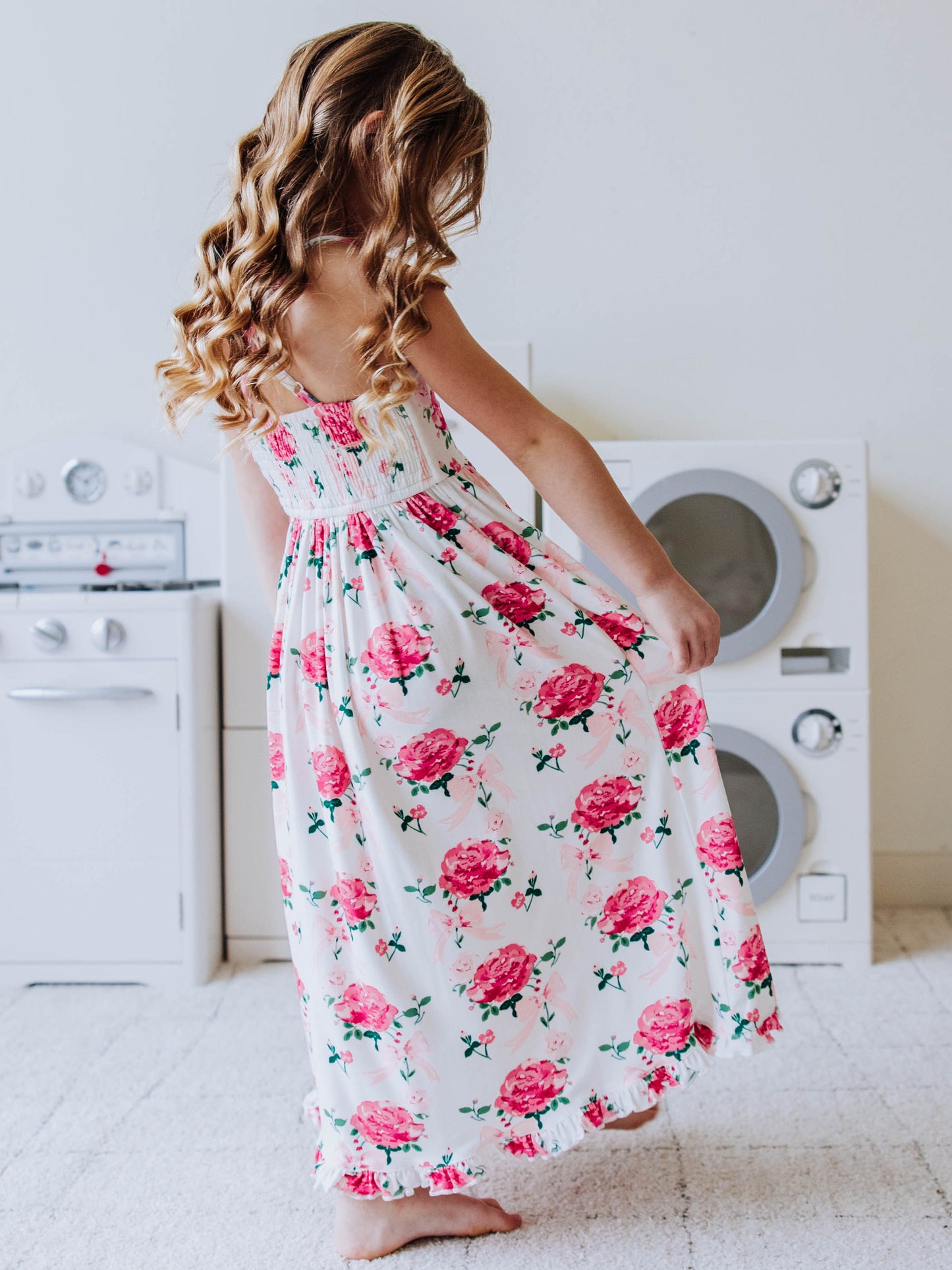 Maxi Play Dress - Pink Rose Bouquet