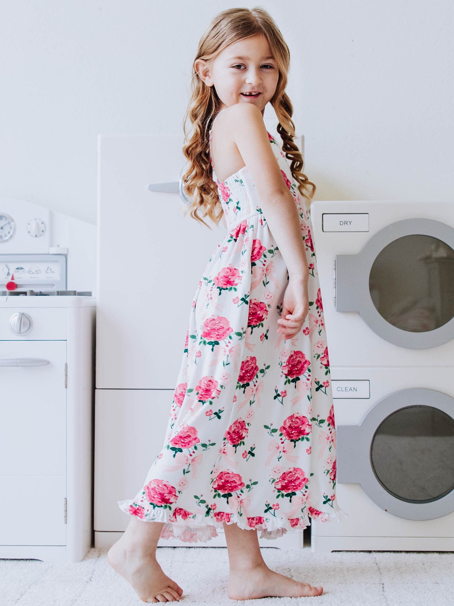 Maxi Play Dress - Pink Rose Bouquet