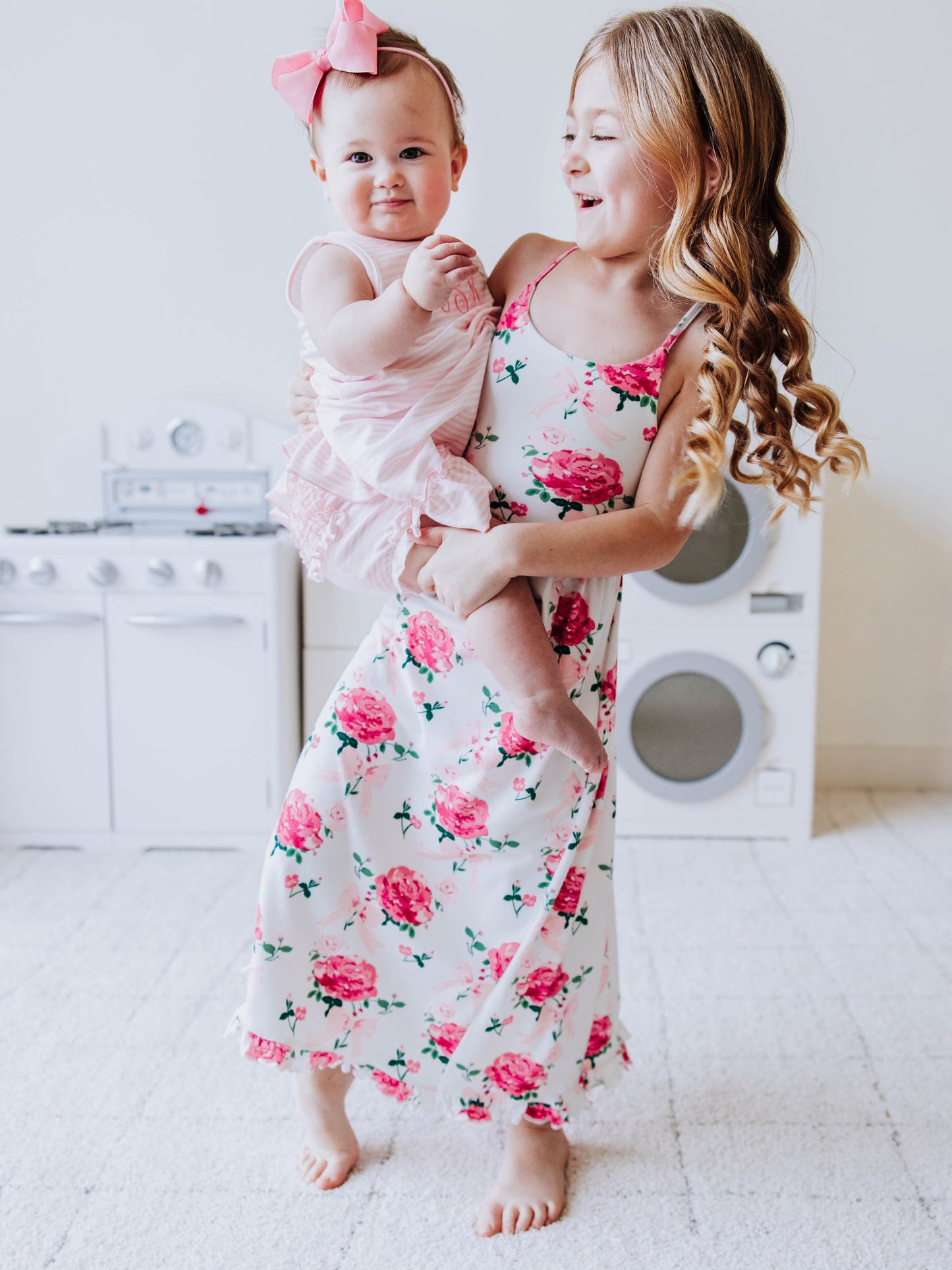 Maxi Play Dress - Pink Rose Bouquet