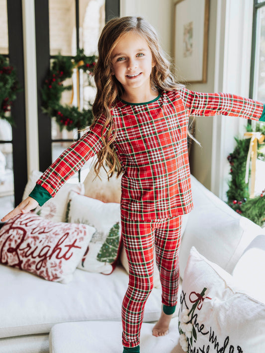 Cloud Fitted Pajamas - Merry Plaid