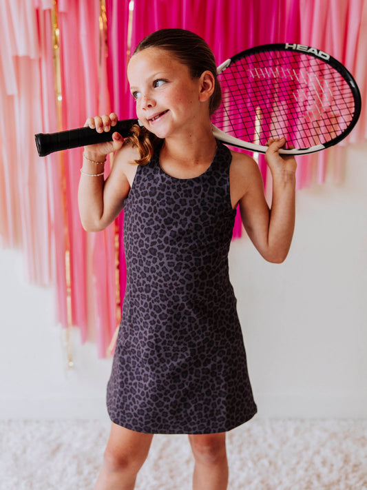 Racerback Tank Dress - Black Leopard