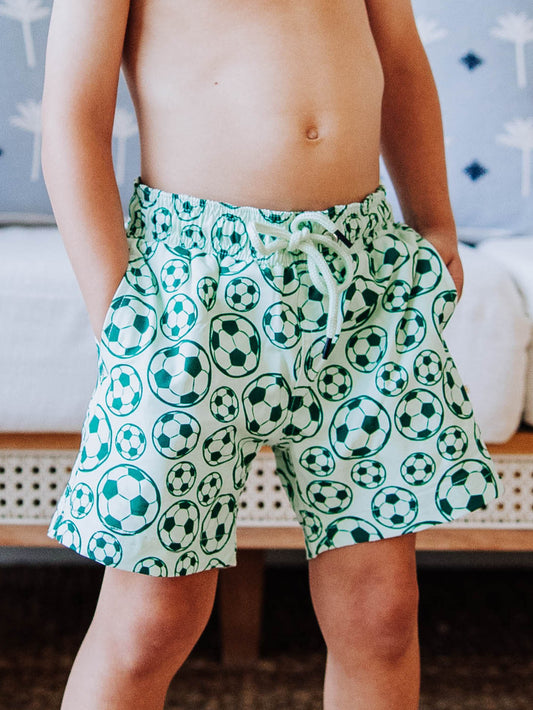 Boy's Swim Trunks - Soccer