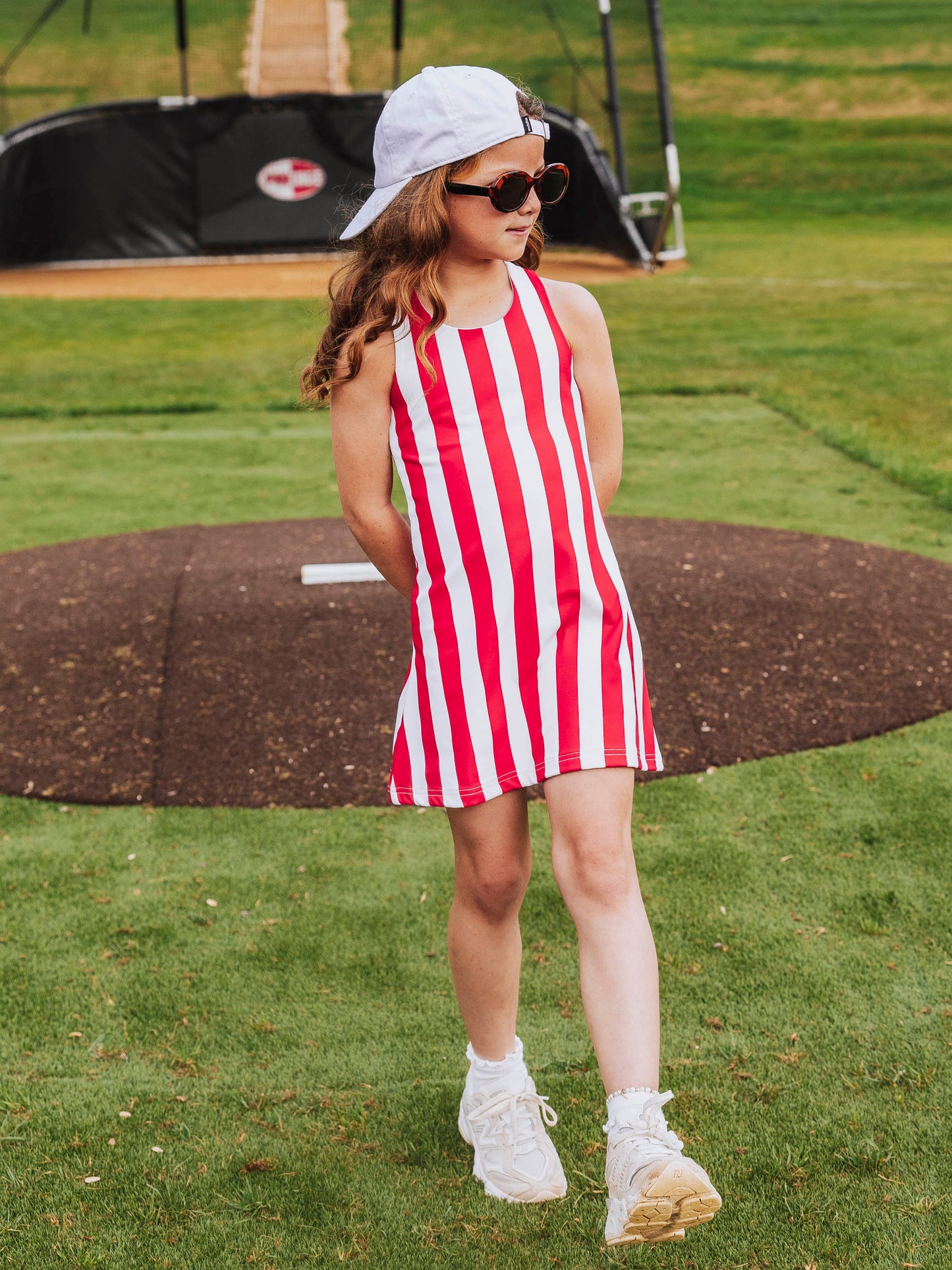 Racerback Tank Dress - Home Run Stripes