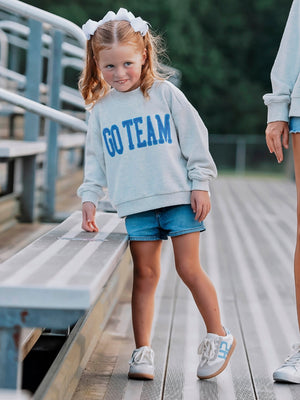 Mock Neck Sweatshirt - Royal Blue Go Team