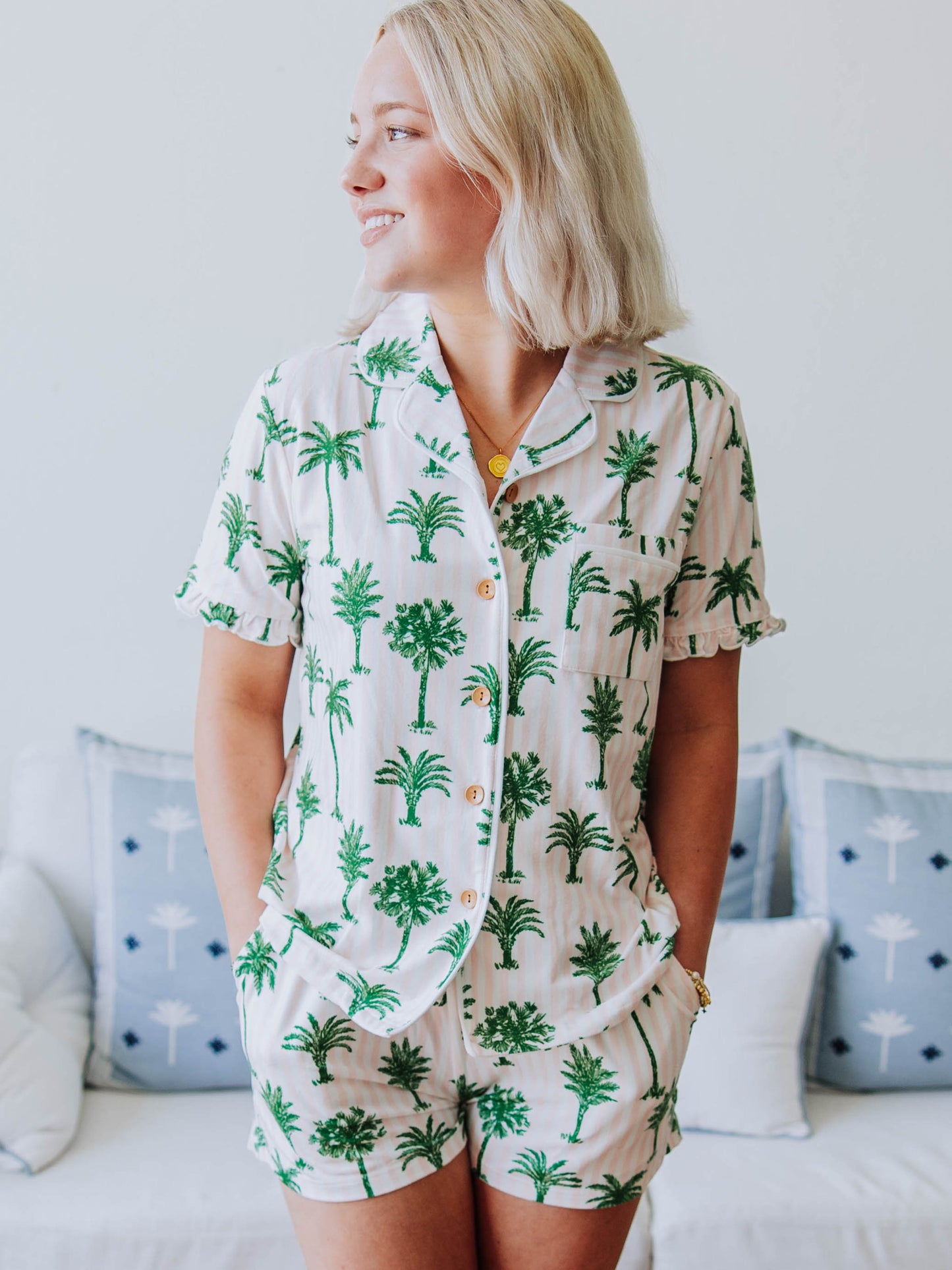 Women's Cozy Set - Palm Tree Stripes