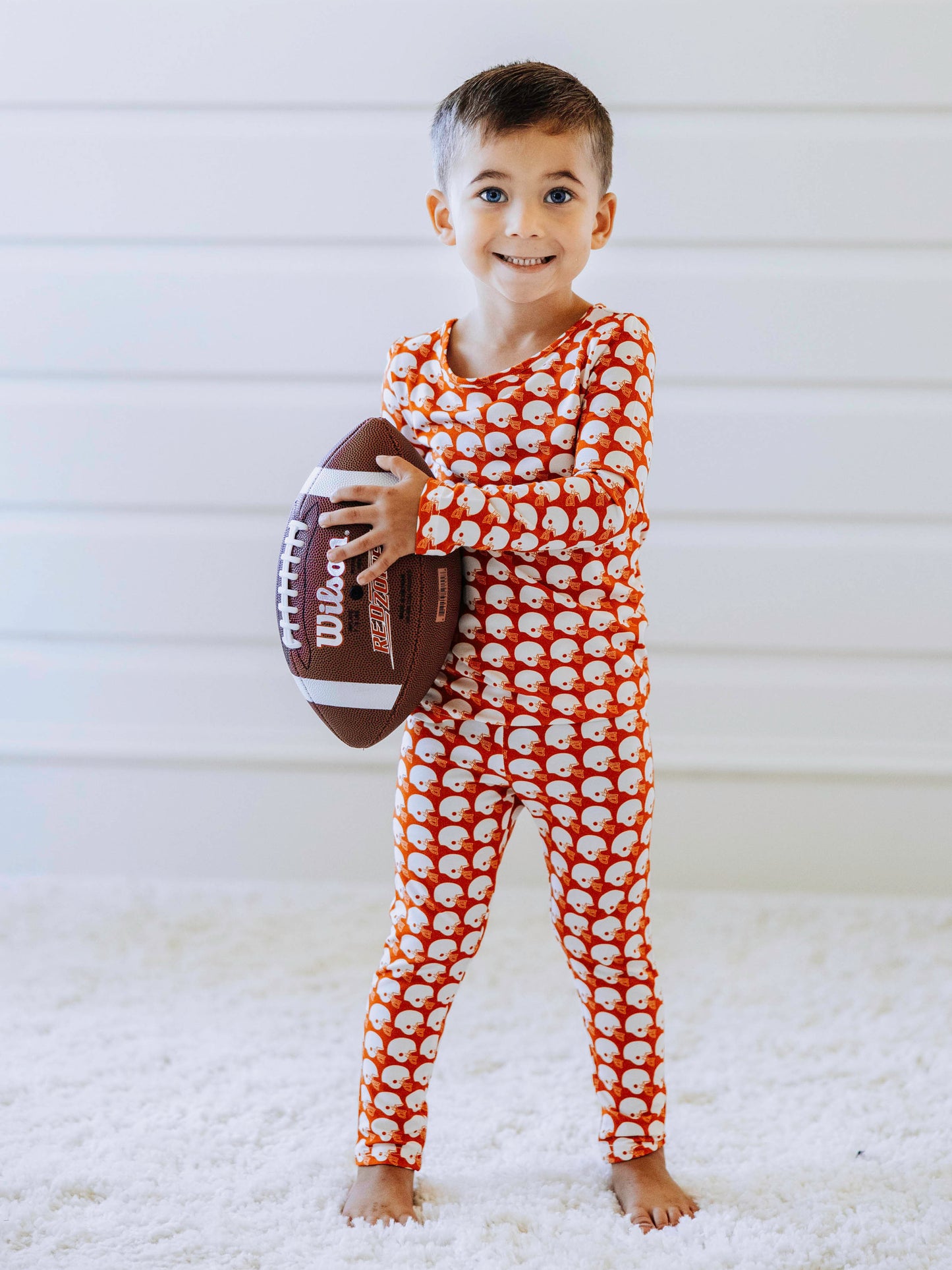 Cloud Fitted Pajamas - Burnt Orange Blitz