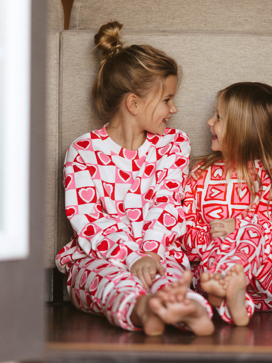 Sweatshirt Set - Block Hearts