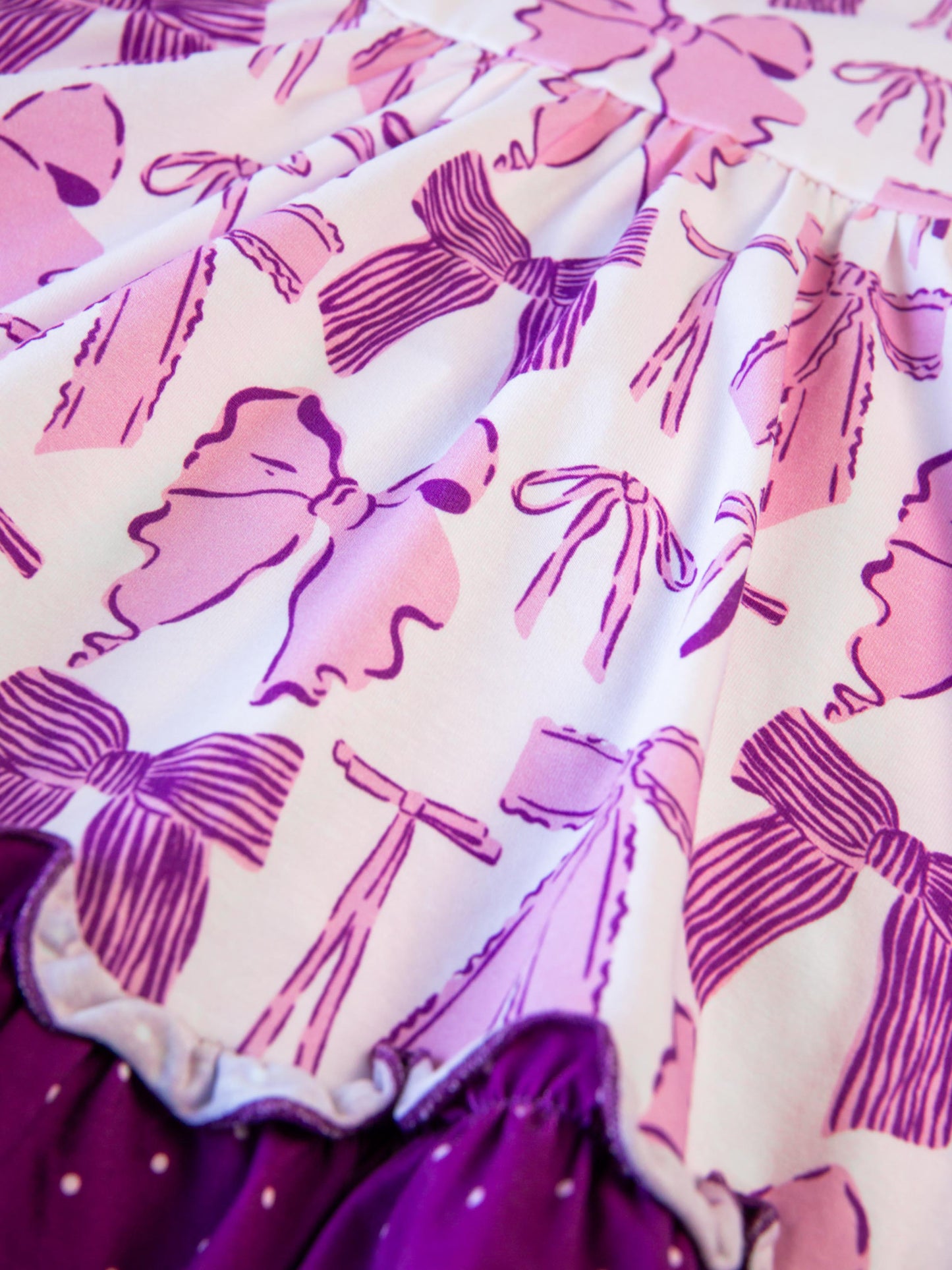 Flair Dress - Purple Bows