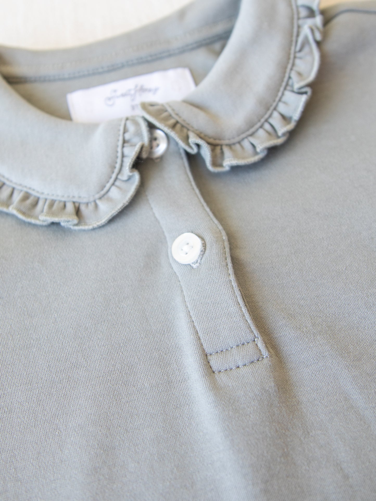 Ruffled Polo Shirt - Steel Gray