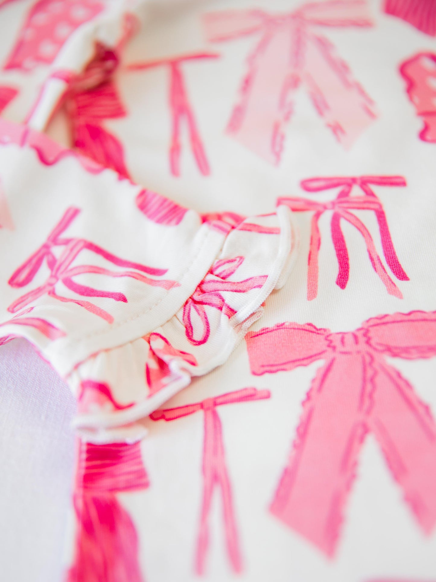 Cloud Fitted Ruffled Pajamas - Pretty Pink Bows