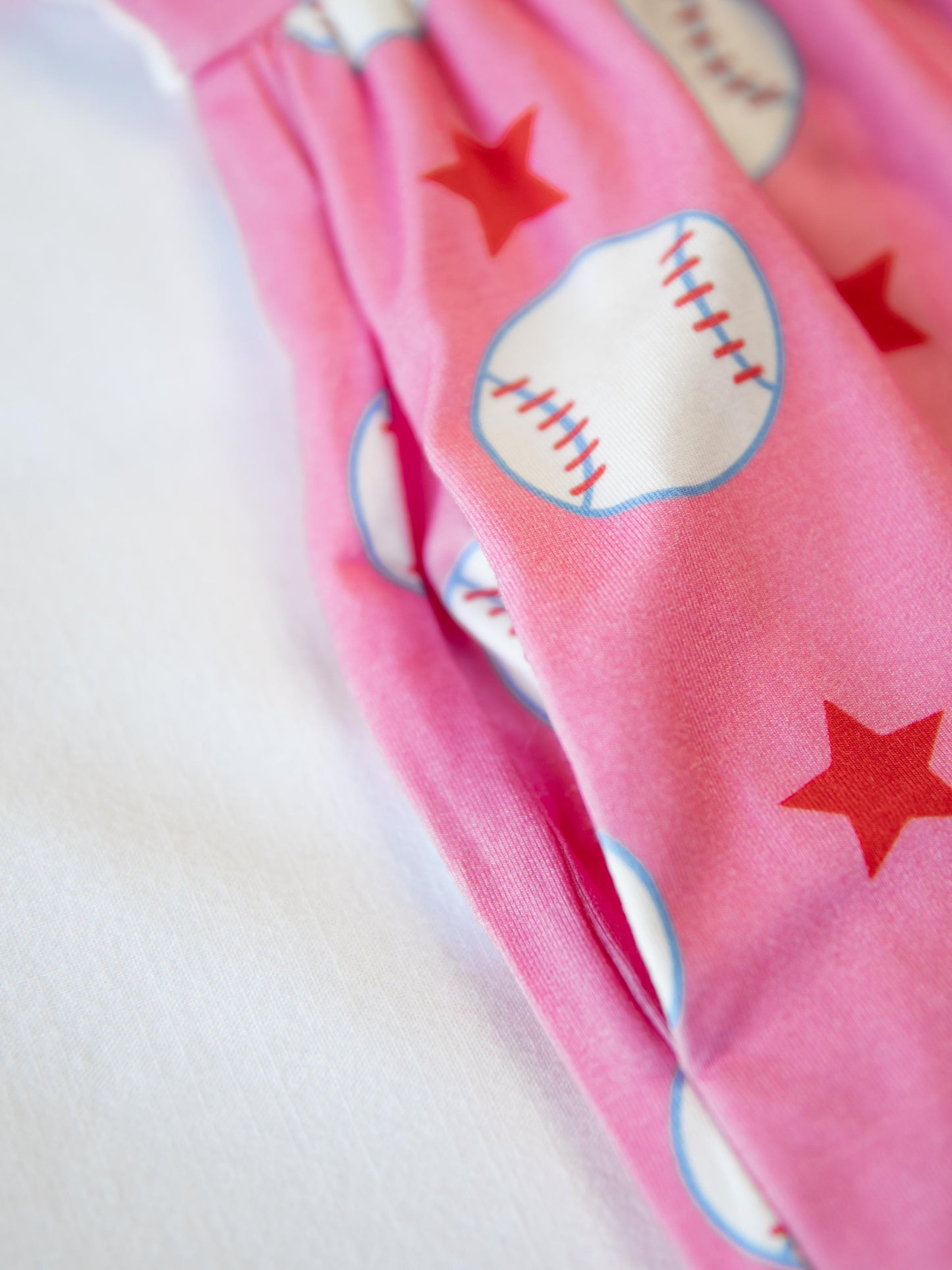 Short Leggy Romper - Allstar Baseball Pink