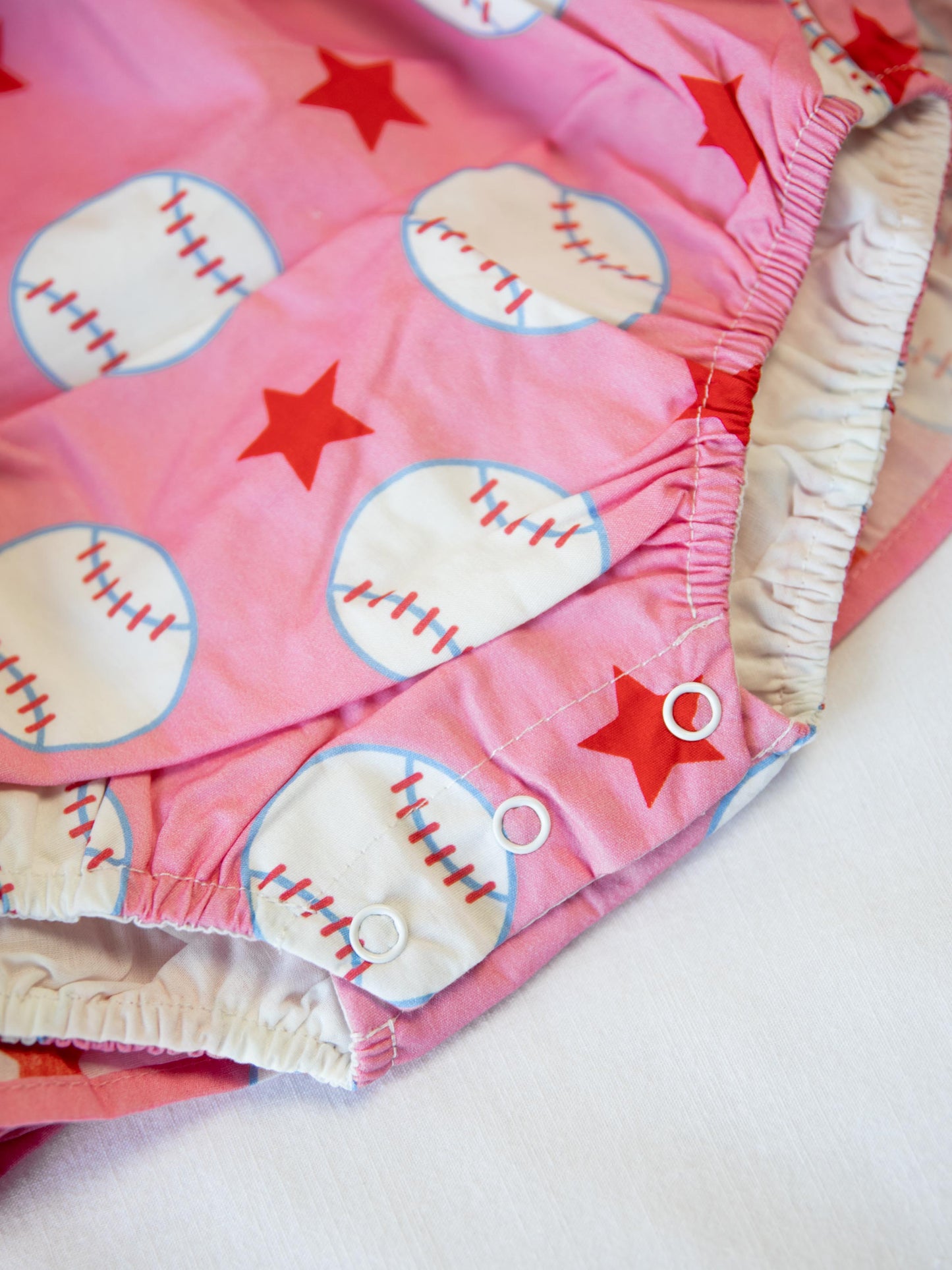 Audrey Smocked Dress - Allstar Baseball Pink