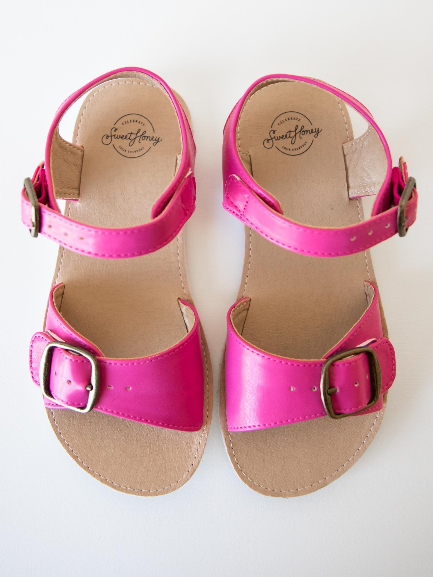 Ankle Strap Sandals - Hot Pink