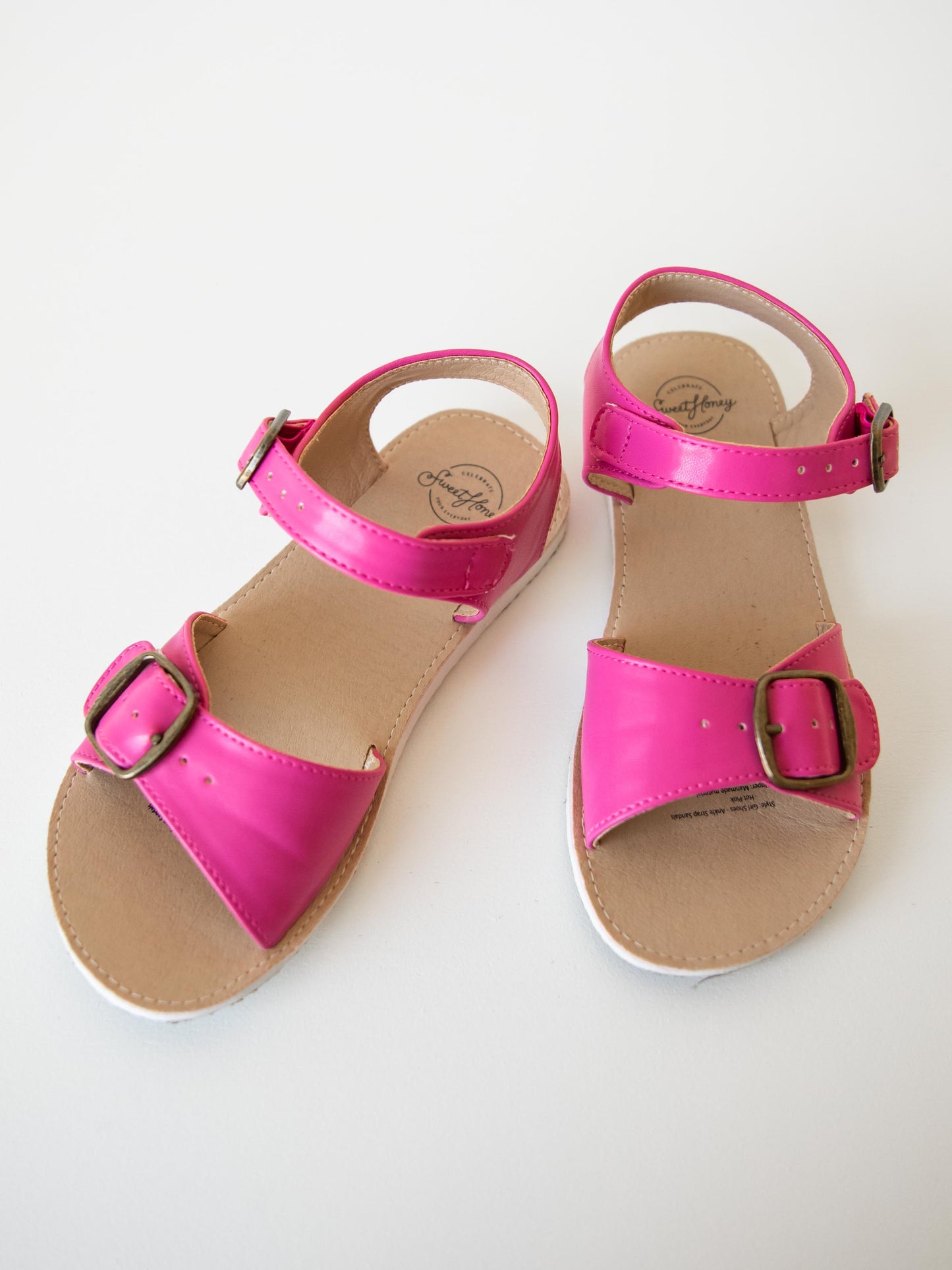 Ankle Strap Sandals - Hot Pink