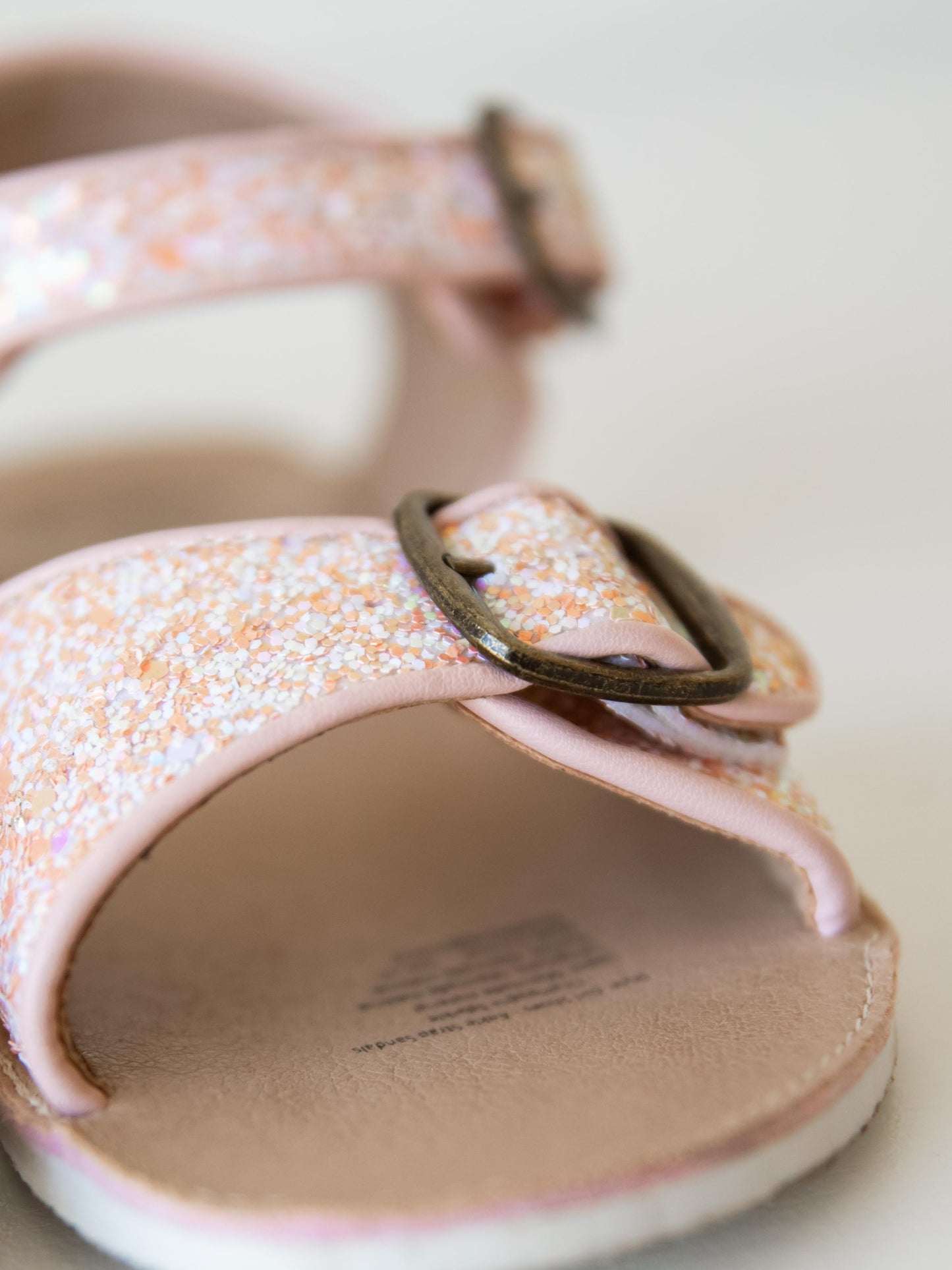 Ankle Strap Sandals - Champagne Sparkle