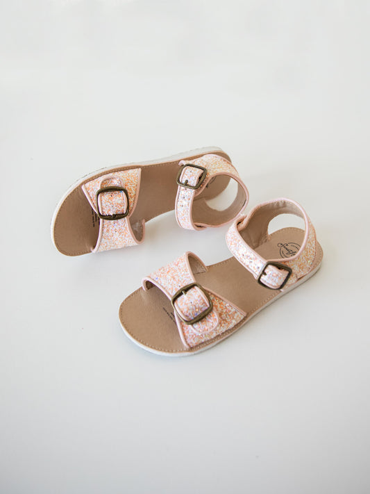 Ankle Strap Sandals - Champagne Sparkle