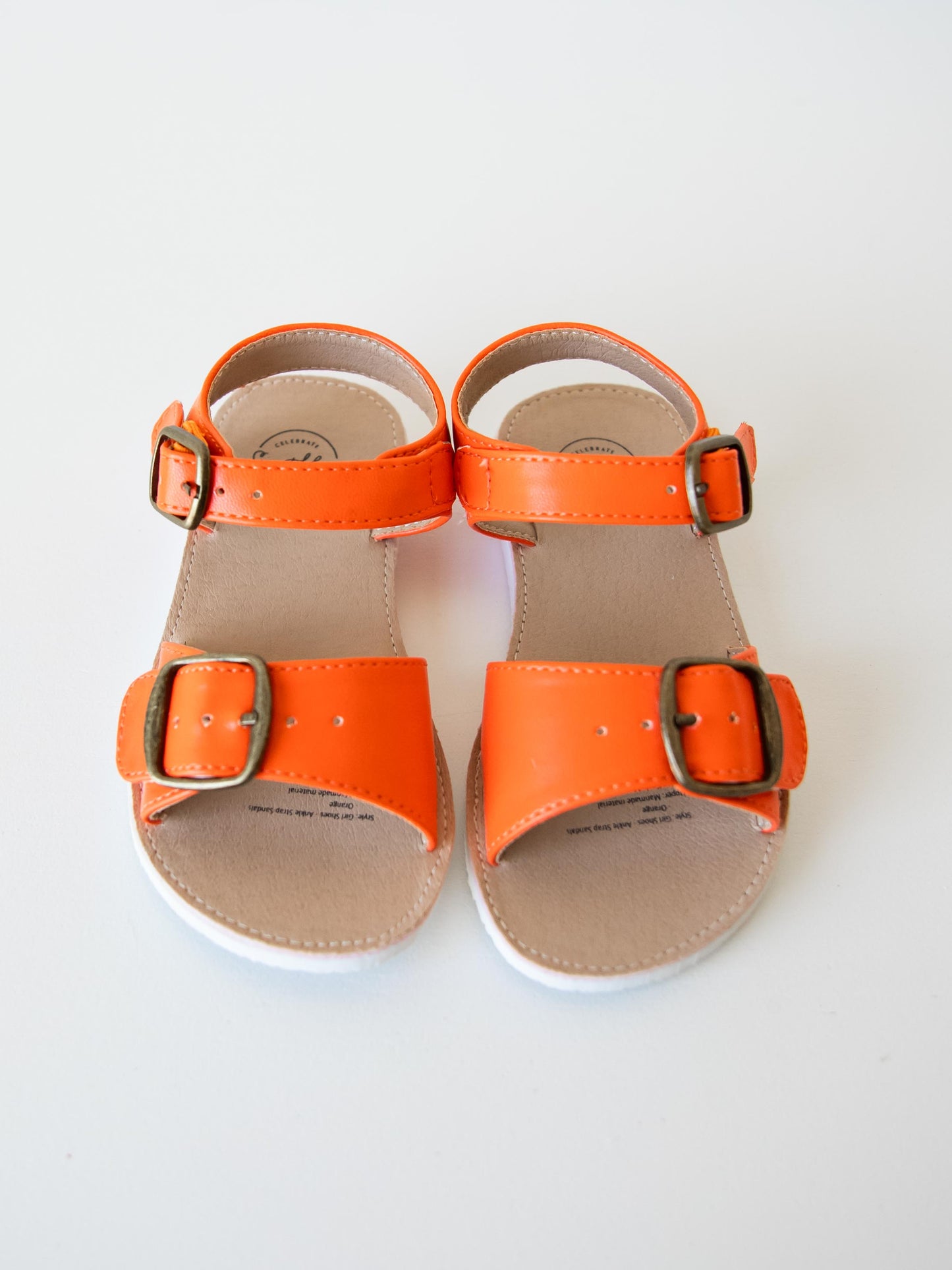 Ankle Strap Sandals - Orange