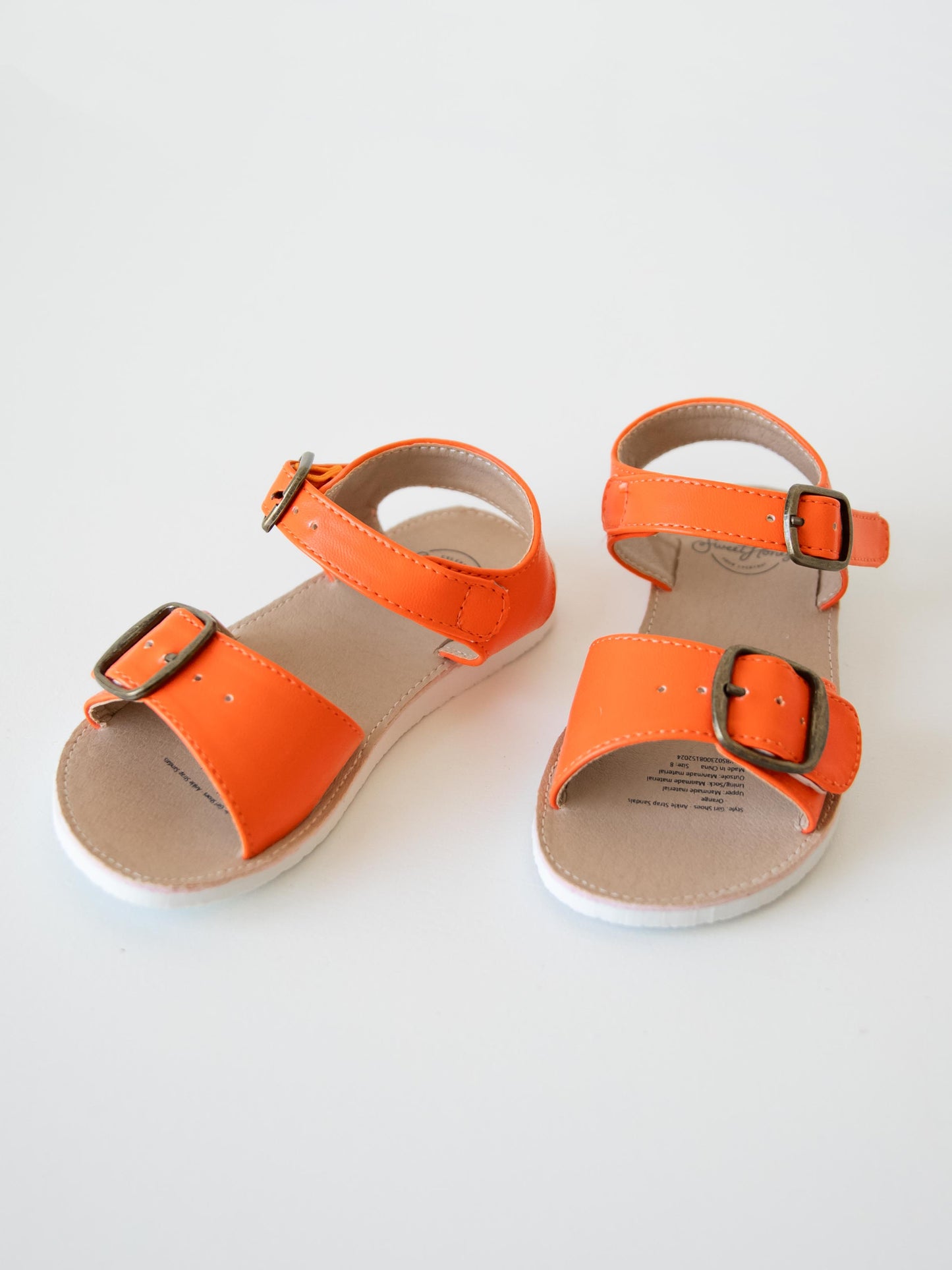 Ankle Strap Sandals - Orange