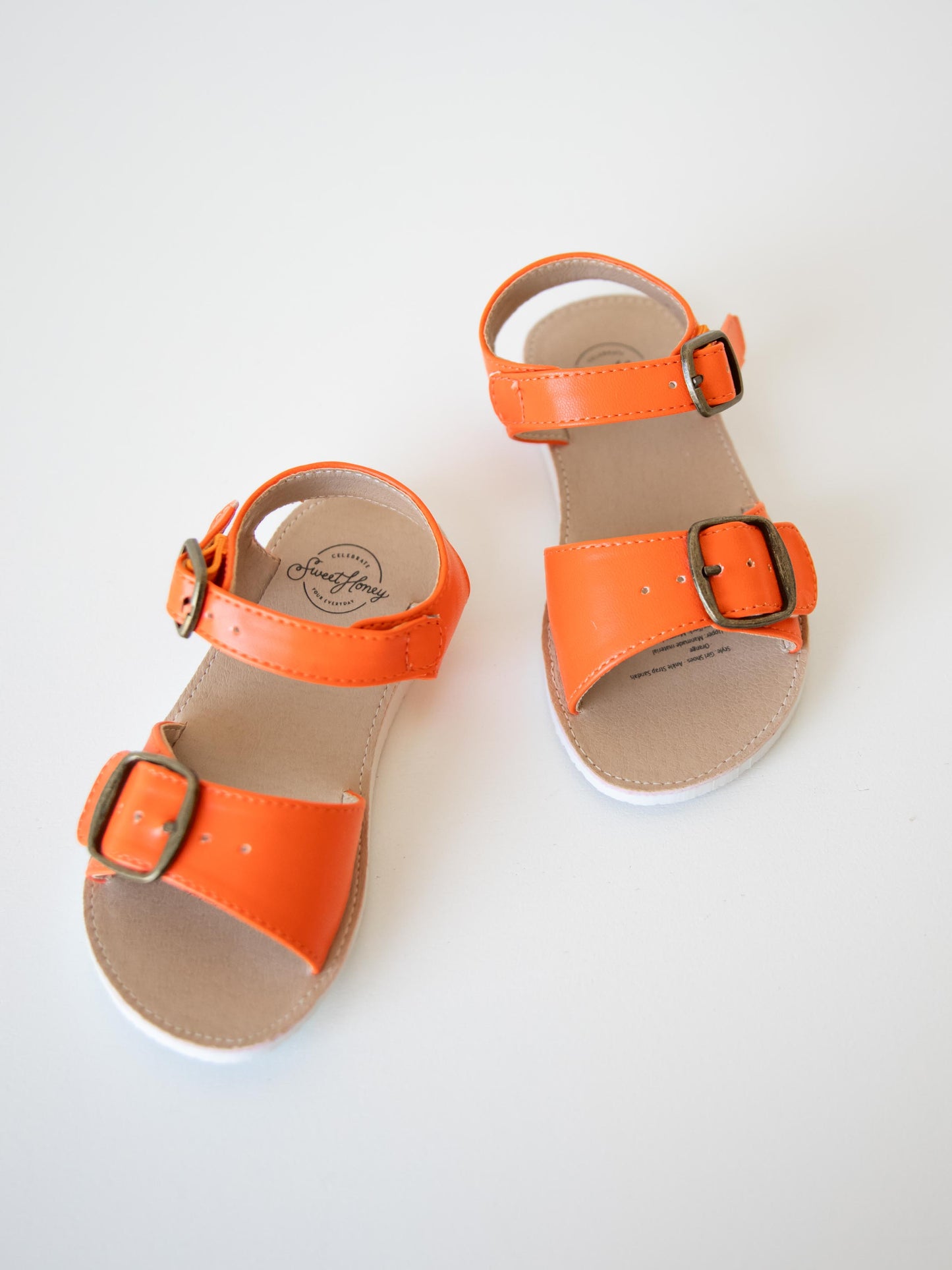 Ankle Strap Sandals - Orange