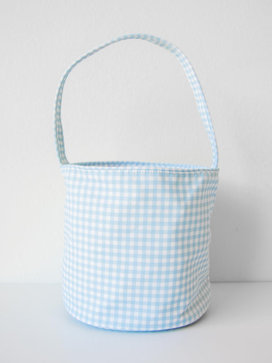 Easter Basket - Bunny Blue Check