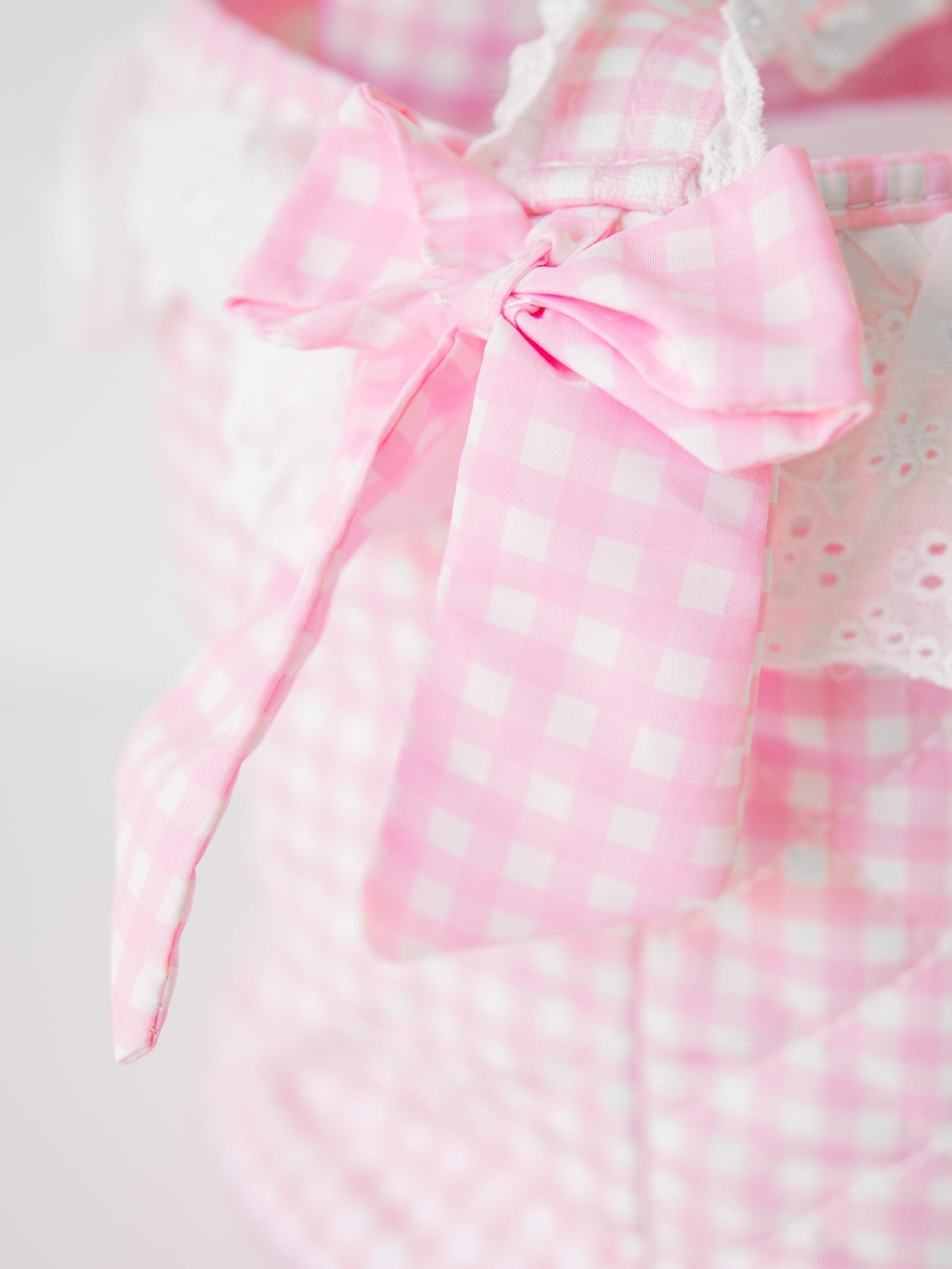 Easter Basket - Bunny Pink Check