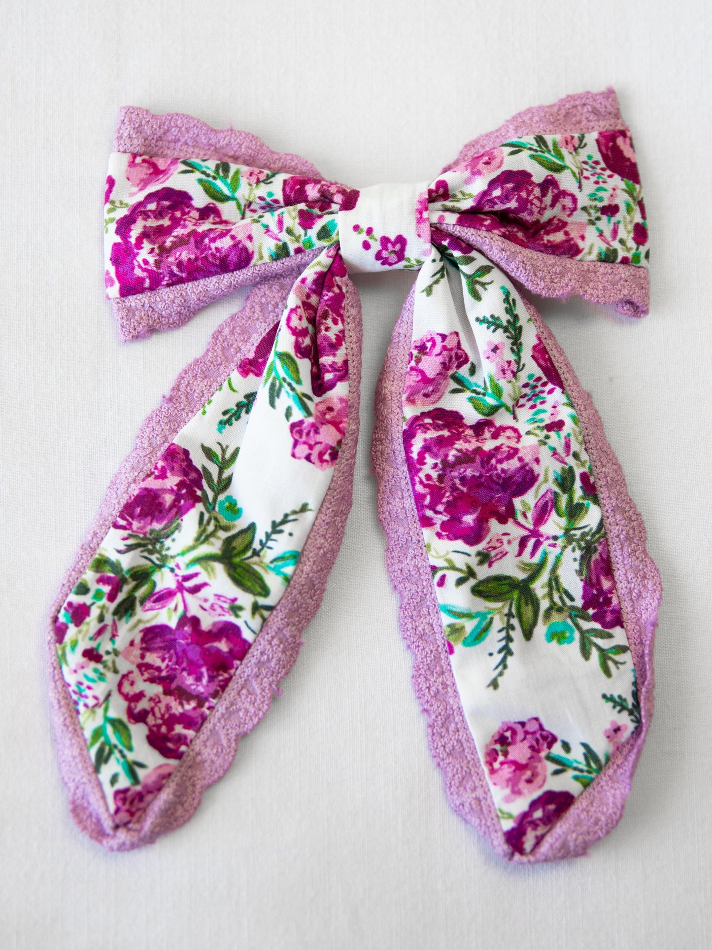 Small Long Tail Bow - Autumn Flowers