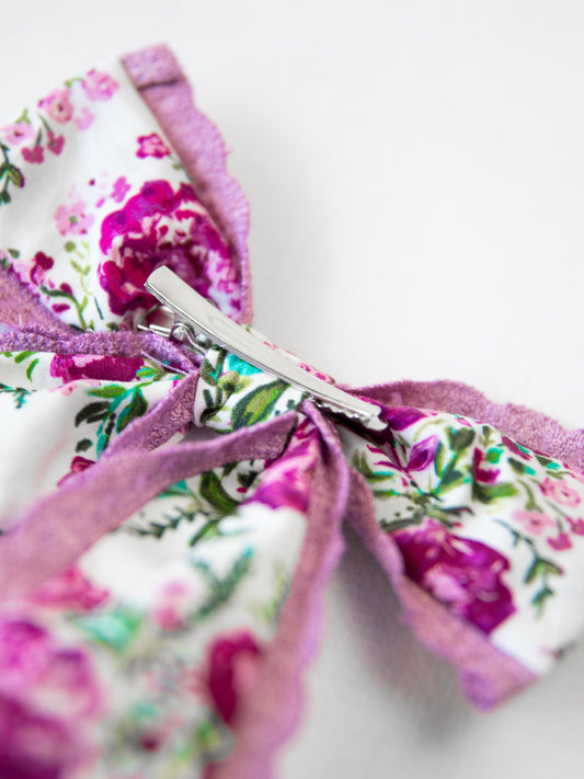 Large Long Tail Bow - Autumn Flowers