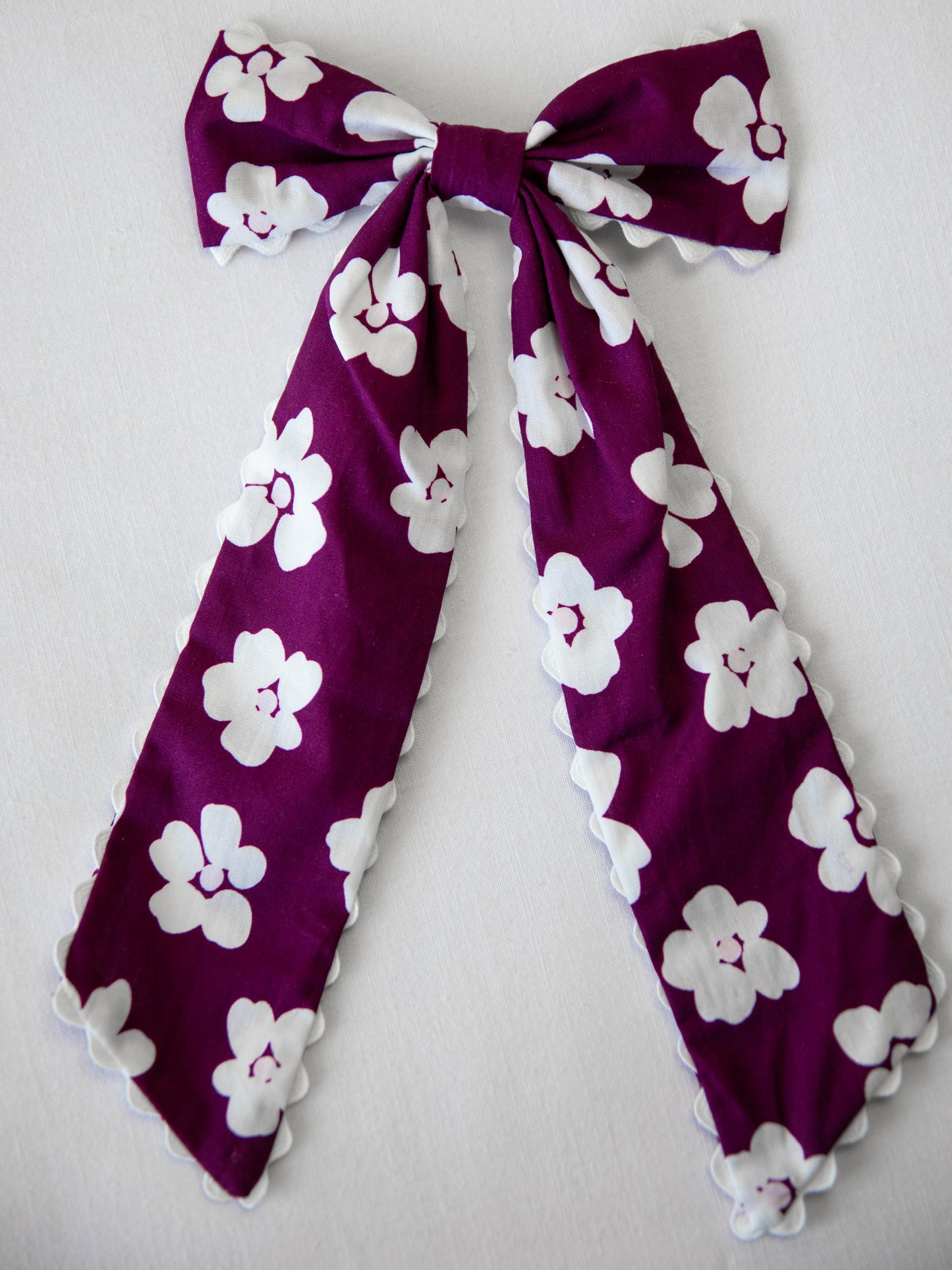Large Long Tail Bow - Sugar Plum Floral