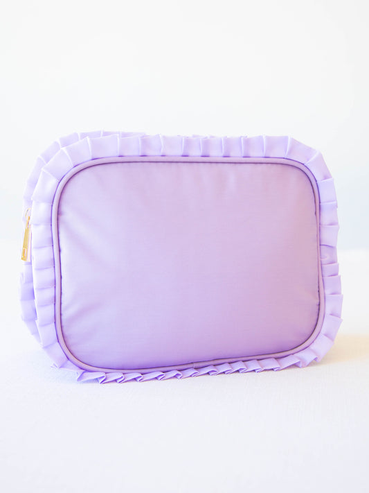 Ruffled Cosmetic Bag - Purple Whisper