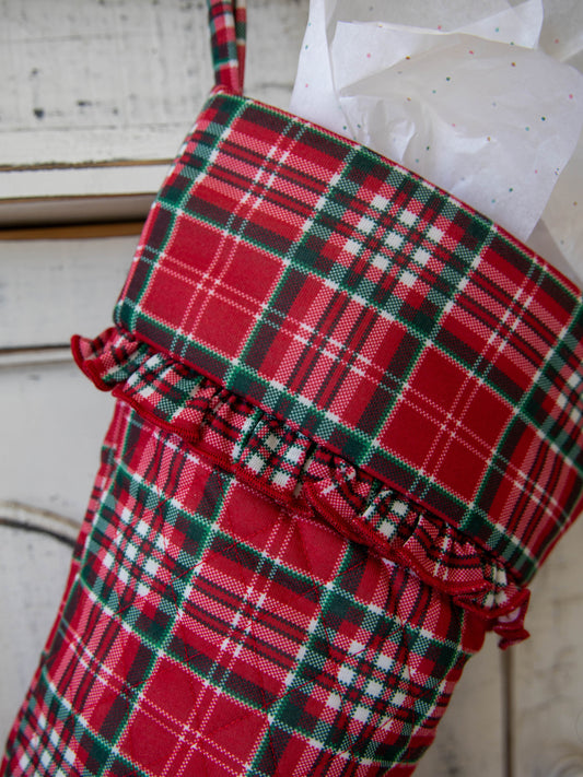 Ruffled Stocking - Merry Plaid