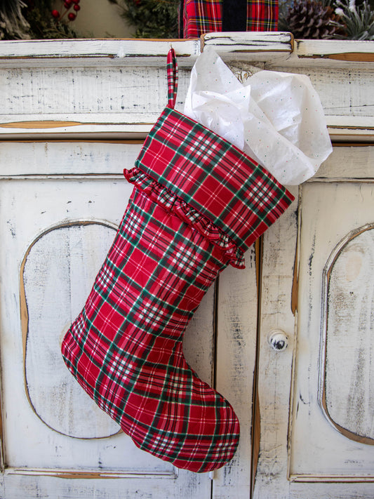 Ruffled Stocking - Merry Plaid
