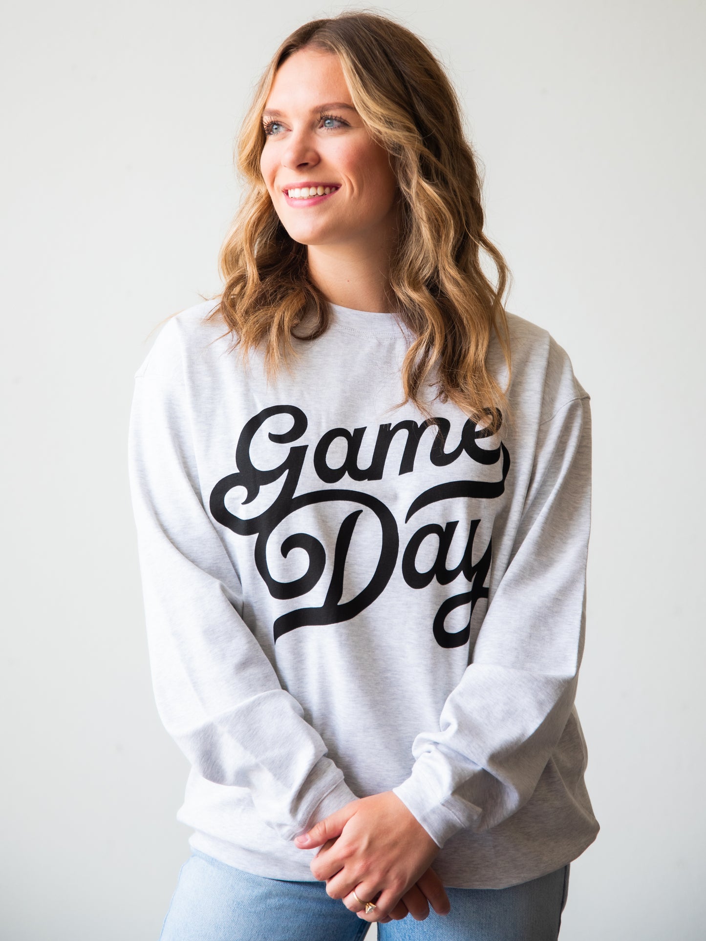 Women's Oversized Warm Knit Sweatshirt - Game Day Gray