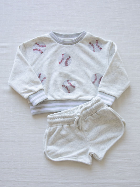 Sweat Short Set - Baseballs