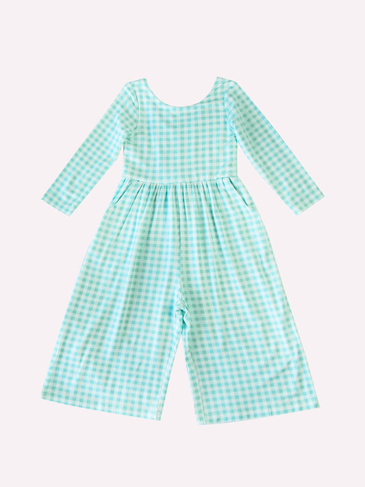 Leggy Romper - Minty Gingham